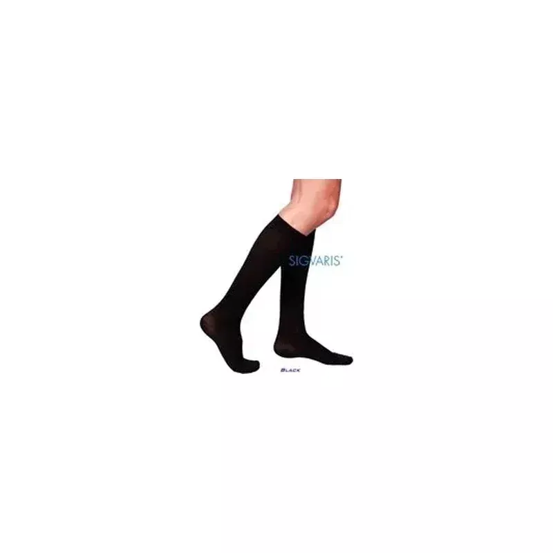 233n Essential Cotton Thigh, 30-40mmhg, Men's, Large, Long, Black- 1 Each
