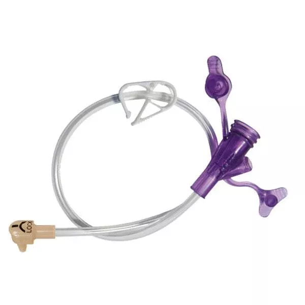24" Right Angle Purple Dual Enfit Y-port Feeding Set- 1 Each