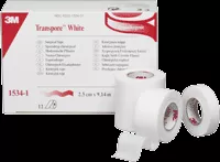 3M 1534-1 - Medical Tape 3M™ Transpore™ White Bi-directional Tear Plastic 1 Inch X 10 Yard White NonSterile