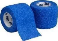 3M 1582B - Cohesive Bandage 3M™ Coban™ 2 Inch X 5 Yard Standard Compression Self-adherent Closure Blue NonSterile