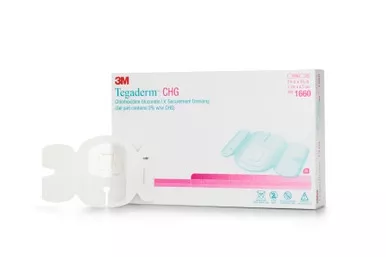 3M 1660 - I.V. Dressing with CHG 3M™ Tegaderm™ CHG (Chlorhexidine Gluconate) / Film 2-3/4 X 3.375 Inch Sterile