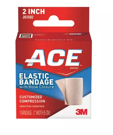 3M 207602 - Elastic Bandage 3M™ ACE™ 2 Inch X 4.2 Foot Standard Compression Single Hook and Loop Closure Tan NonSterile