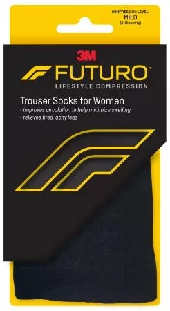 3M Compression Socks 3M™ Futuro™ Energizing Knee High Medium Black Closed Toe - Case of 12 - 71022EN-CS