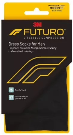 3M Compression Socks 3M™ Futuro™ Revitalizing Over the Calf Medium Black Closed Toe - Box of 12 - 71038EN-BX