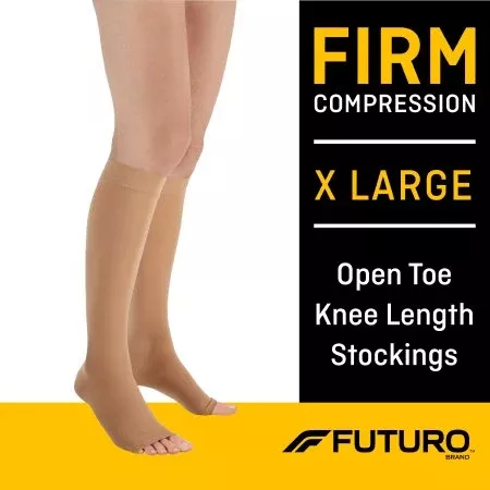 3M Compression Stocking 3M™ Futuro™ Knee High X-Large Beige Open Toe - Case of 12 - 71051EN-CS