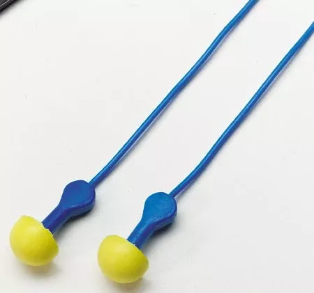 3M Ear Plugs 3M™ E-A-R™ EXPRESS™ Pod Plugs™ Corded One Size Fits Most Yellow / Blue - Case of 400 - 311-1115-CS