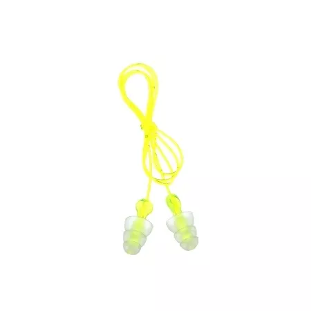 3M Ear Plugs 3M™ Tri-Flange™ Corded One Size Fits Most Clear - Case of 400 - P3000-CS