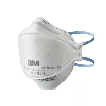 3M Particulate Respirator Mask 3M™ Aura™ Industrial N95 Flat Fold Elastic Strap One Size Fits Most White NonSterile Adult - Box of 20 - 9205+-BX
