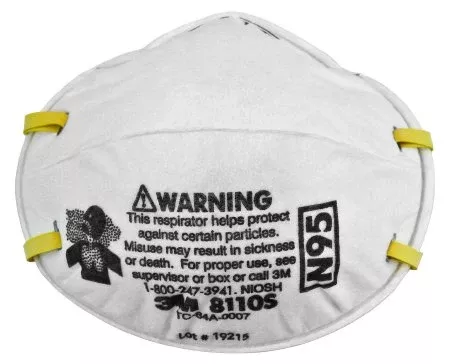 3M Particulate Respirator Mask 3M™ Industrial N95 Cup Elastic Strap Small White NonSterile Not Rated Adult - Case of 160 - 8110S-CS
