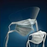3M Surgical Mask with Eye Shield 3M™ Anti-fog Shield Pleated Tie Closure One Size Fits Most White NonSterile Not Rated Adult - Case of 200 - 1818FS-CS