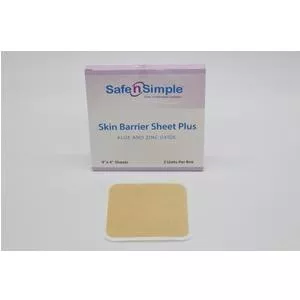 4" X 4" Skin Barrier Sheet Plus, With Aloe And Zinc Oxide- Box of 5