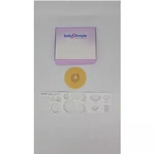5" Diameter, 2-piece Round Wafer, Extended Wear, With Solid Hydrocolloid, 57mm, 2-1/4" Flange Cut-to-fit- Box of 5
