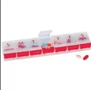 7-day Push Button Pill Reminder 2" X 8-3/4" X-large- 1 Each