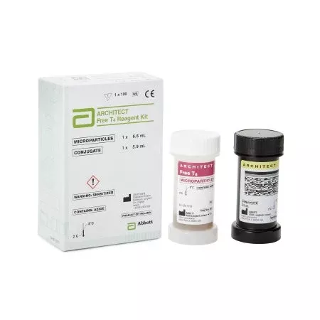 Abbott Reagent Kit Architect™ Thyroid / Metabolic Assay Free T4 For Architect i1000 and i2000 Analyzer 100 Tests R1: 6.6 mL, R2: 5.9 mL - Box of 100 - 07K6529-BX