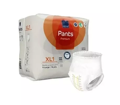 Abena Pants, Premium Adult Protective Underwear, Absorbency Level 1, Extra Large, 51" - 67" - Replaces: Rb41089- Pack(age) of 16