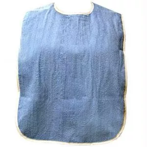 Adult Bib With Velcro Closure And Vinyl Backing, Blue, 18" X 30"- 1 Each