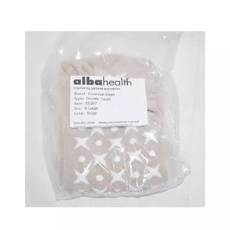 Alba Healthcare Fall Management Slipper Socks Eco-Steps™ X-Large Beige - Case of 48 - ES107-CS