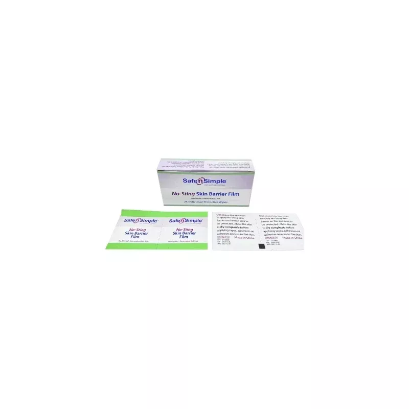 Alcohol Free No Sting Skin Barrier Wipes- Box of 25