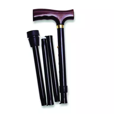 Alex 10501 - Folding Travel Cane with Fritz Handle, Black, 33" - 37"