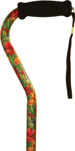 Alex 10912 - Offset Handle Cane, Summer Garden
