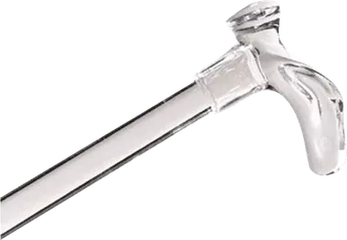 Alex 12252 - Contour Right Handle Lucite Cane, Clear, 7/8" dia.