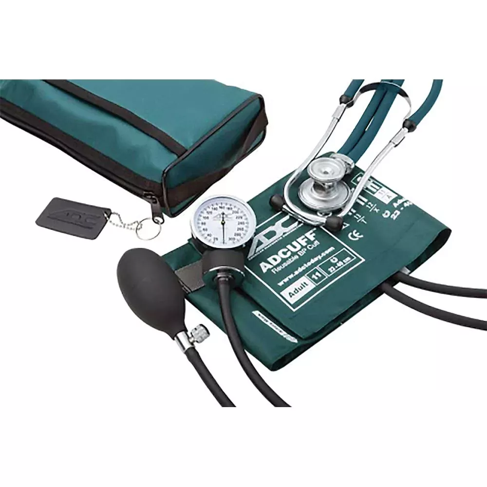 Alimed Cuff and Stethoscope Kit BP Cuff/Stethoscope w/Case, Green - 95-613