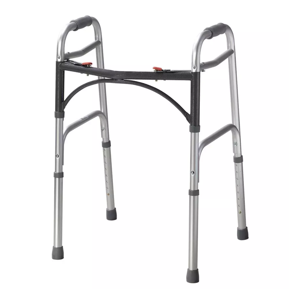 Alimed Drive Medical Deluxe Folding Walker Deluxe Folding Walker w/Wheels and Sleds - 74265