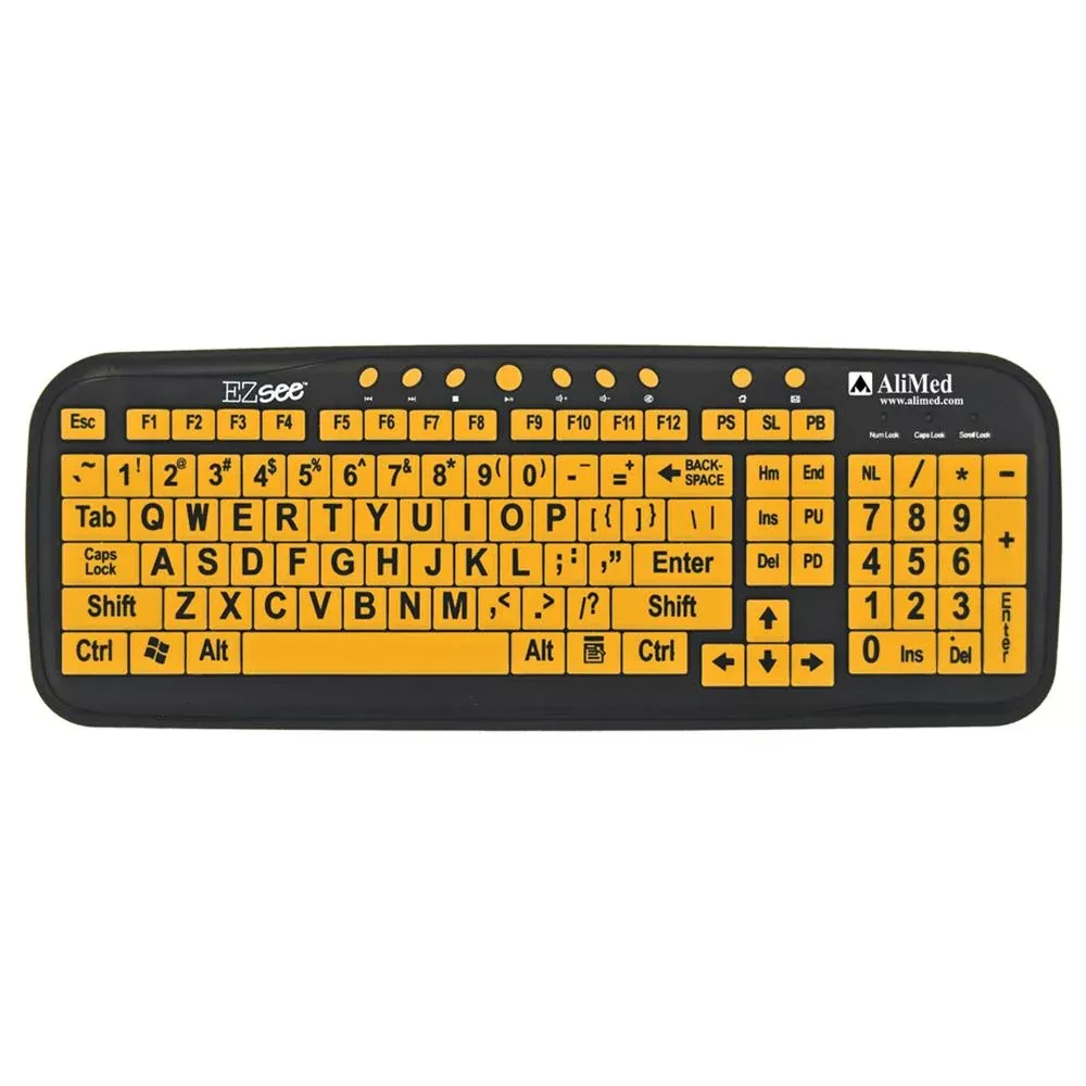 AliMed EZ See Keyboard EZ See Keyboard, White on Black - 713097