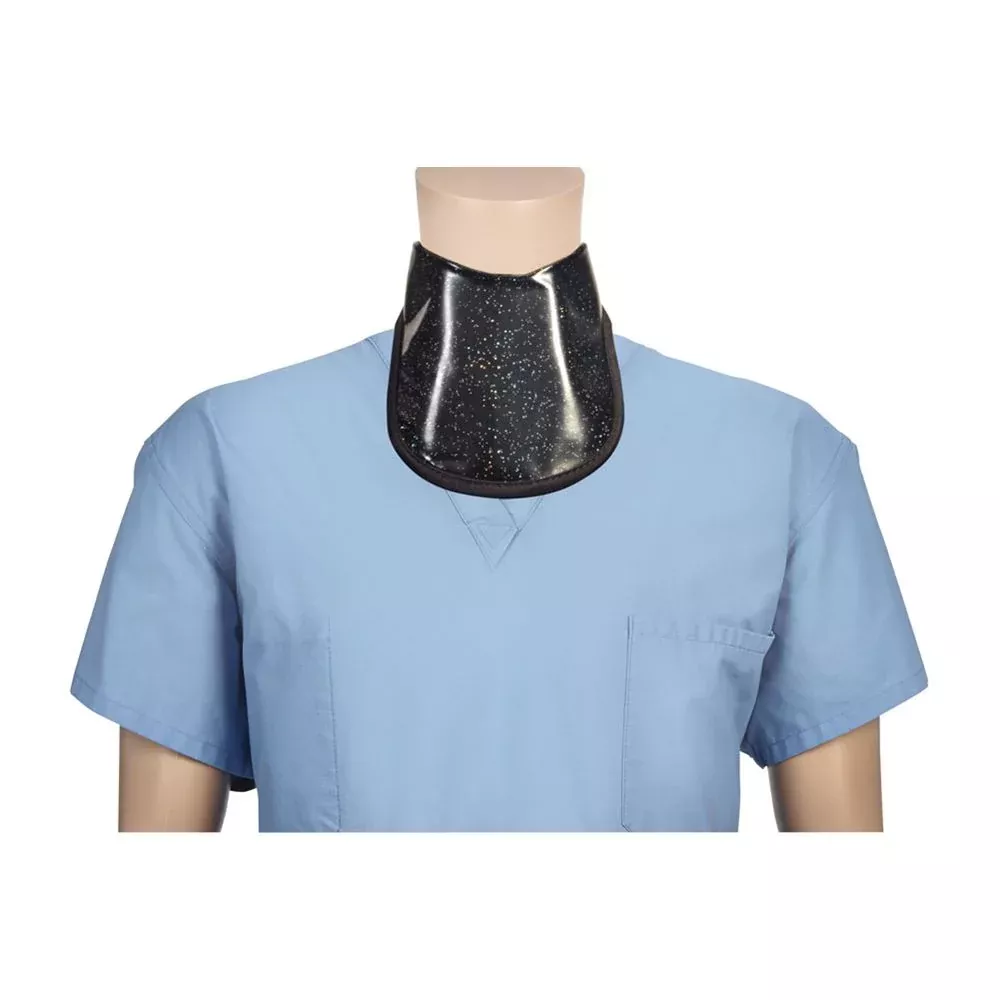 AliMed Fluidproof Thyroid Shields Fluidproof Thyroid Shield, Glitter Black - 939123/NA/NA/GLITBK