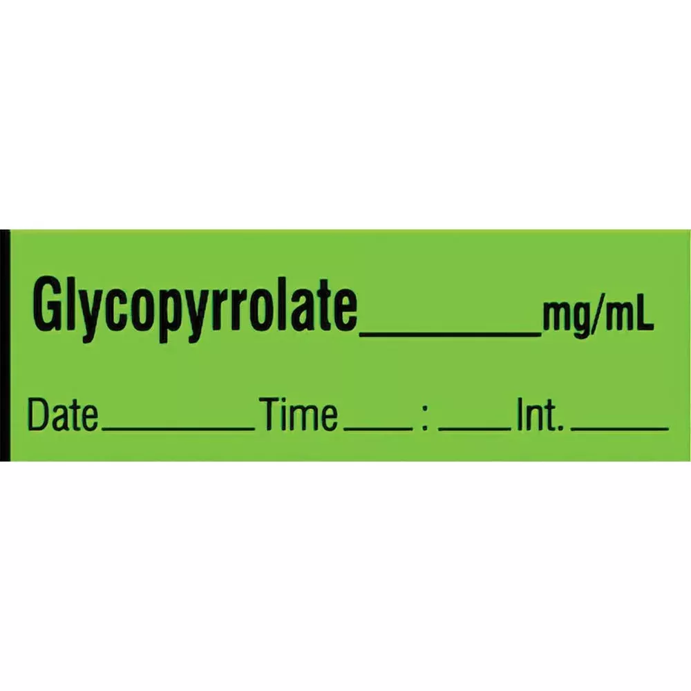 Alimed Glycopyrrolate Labels, Tape Roll or Pre-Cut Roll Glycopyrrolate Labels, Pre-Cut Roll, Expanded - 924626/NA/PREDTI