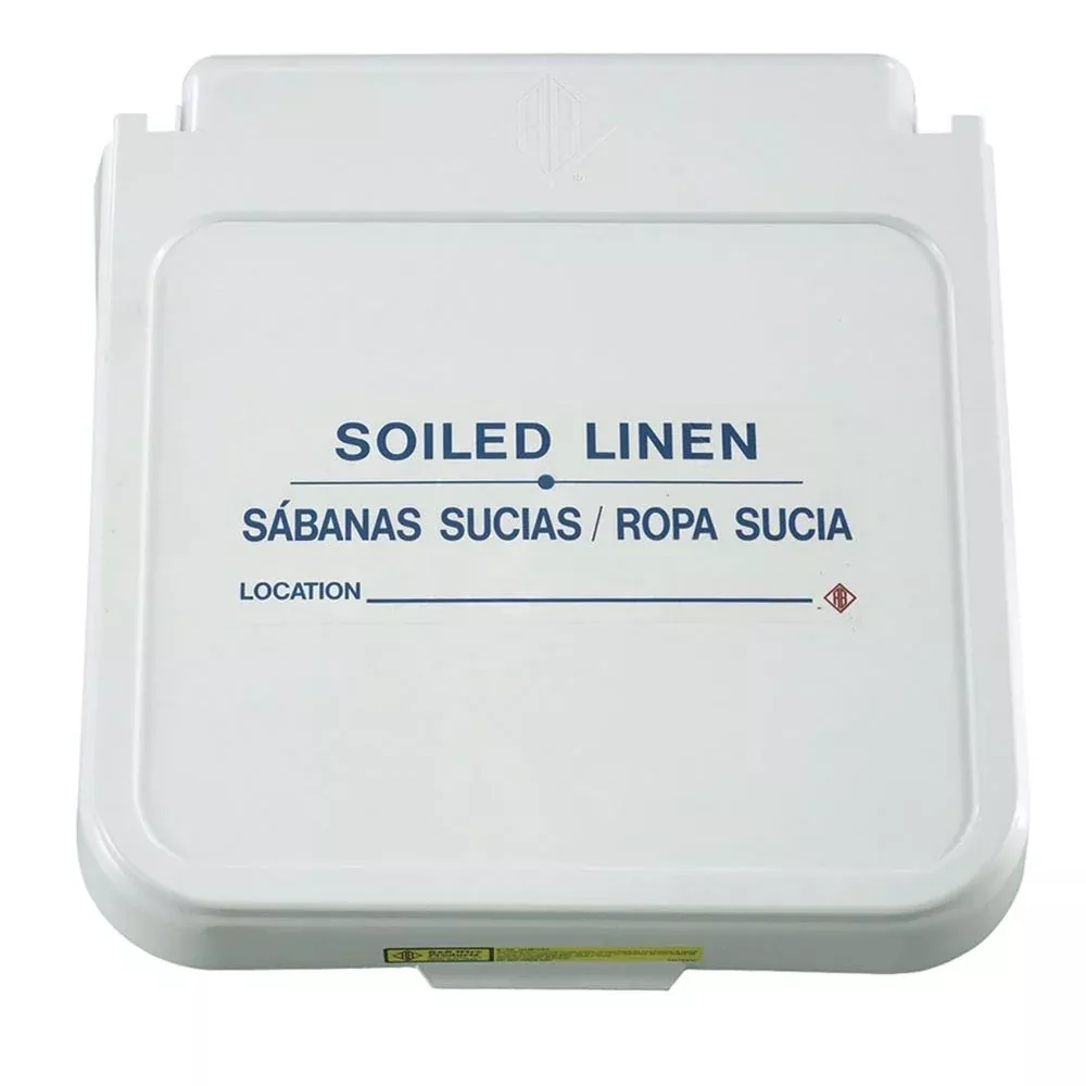 Alimed Hamper Labels, Bilingual (English and Spanish) Soiled Linen, Blue Lettering - 934970
