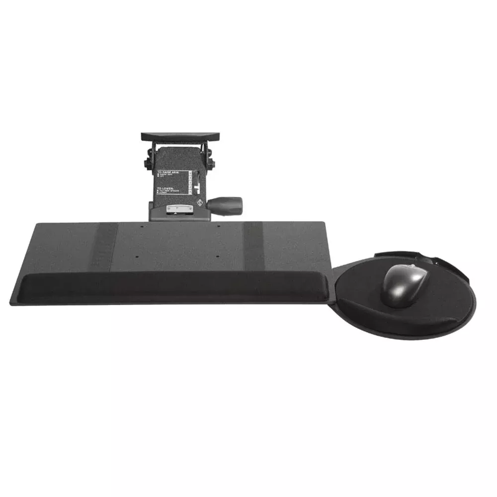 Alimed Kelly Lift-N-Lock Leverless Keyboard Tray w/Oval Mouse Platform Lift-N-Lock Leverless Keyboard Tray w/Swiveling Oval Mouse Platform - 710705