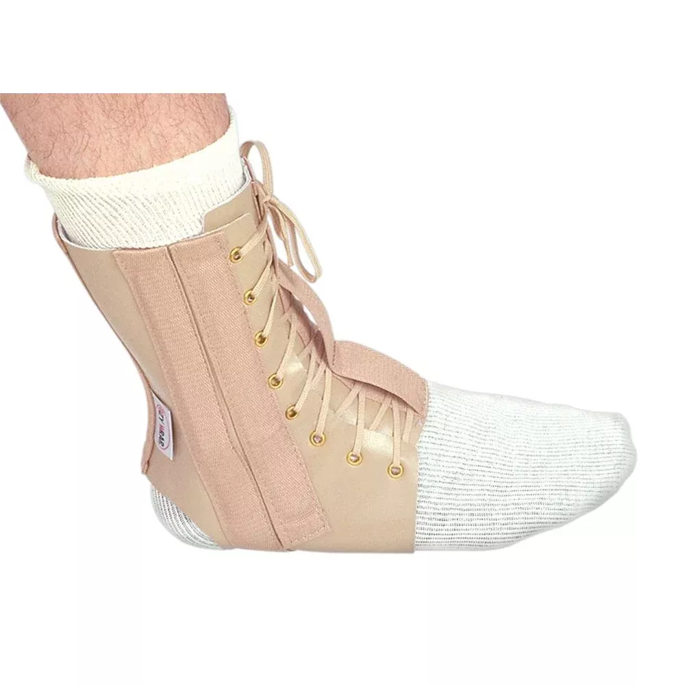 Alimed Leather Lace-Up Ankle Immobilizer Leather Ankle Immobilizer, X-Large - 60665/NA/XL
