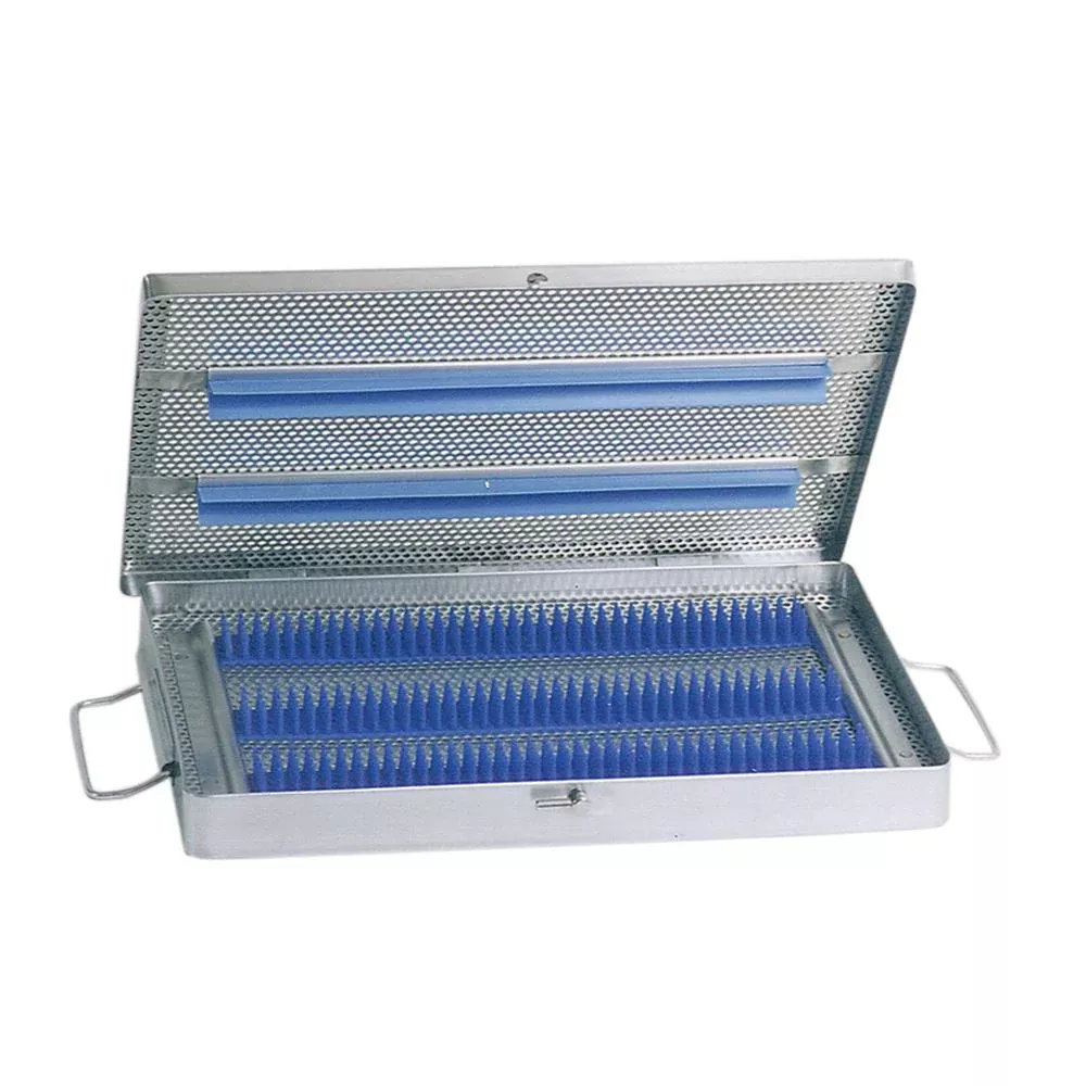 Alimed Lidded Micro Sterilization Tray with Handles Lidded Micro Tray w/Handles, Style A, 10-1/2"W x 15"L x 1-1/8"H - 960364