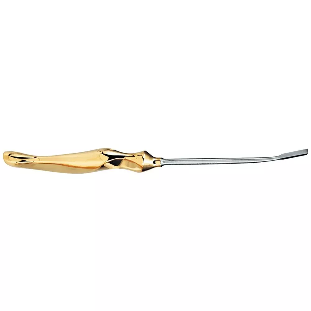 Alimed Marina Medical Instruments Endo Elevator w/Suction Round Edge, Slight Curved, 8mm/W 22cm/8.75" - 923452