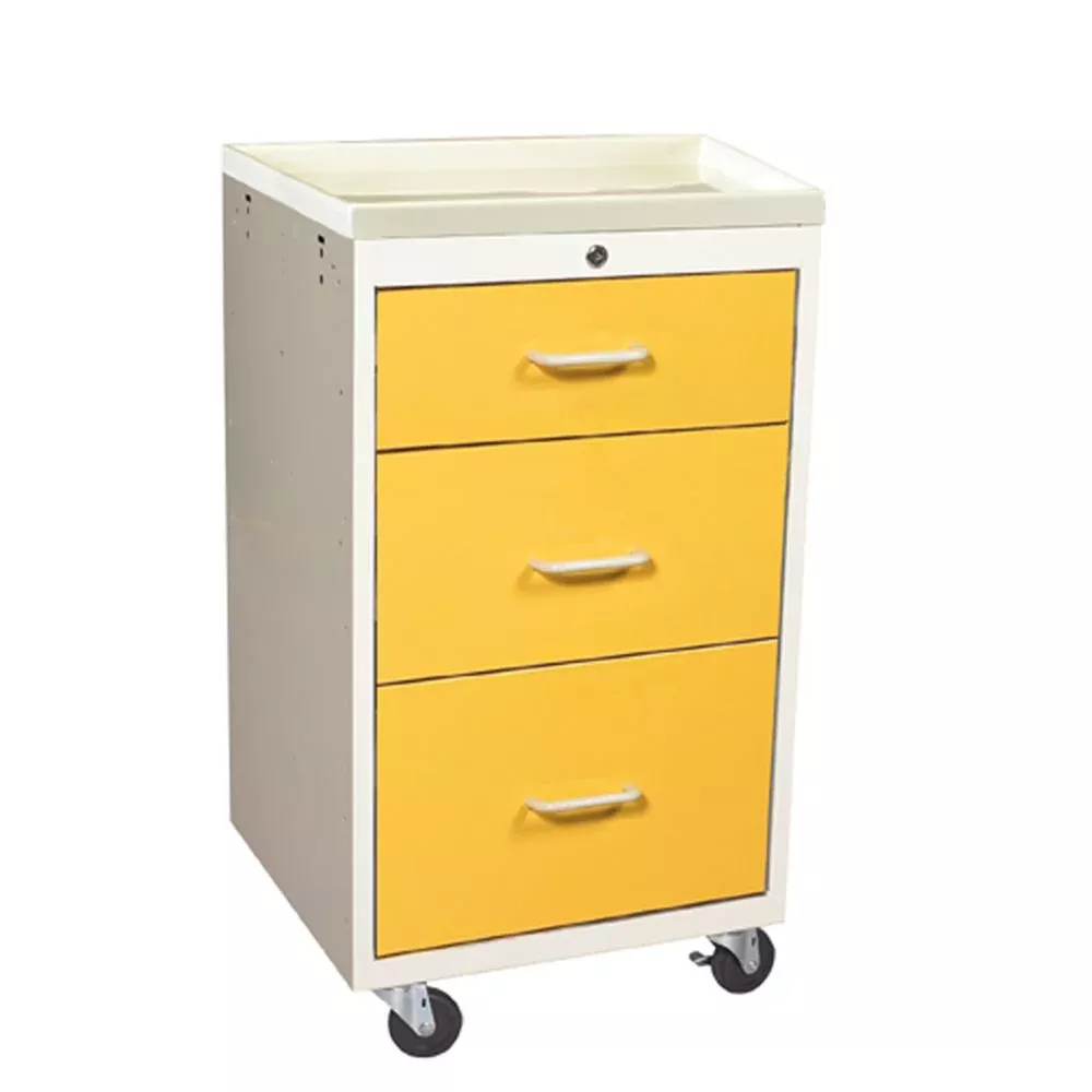 AliMed Mini Series 3-Drawer Isolation Cart, Key Lock Mini 3-Drawer Isolation Cart, Key Lock, Two-Tone Slate Blue - 936424/SLTBLU/NA