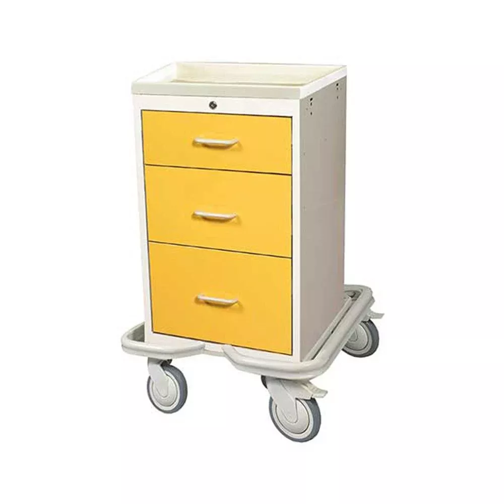 AliMed Mini Series 3-Drawer Isolation Tower, Stainless Steel, Electronic Lock Mini 3-Drawer Isolation Tower, Steel, Electronic Lock, Solid Beige - 939345/BEIGE/SOLID