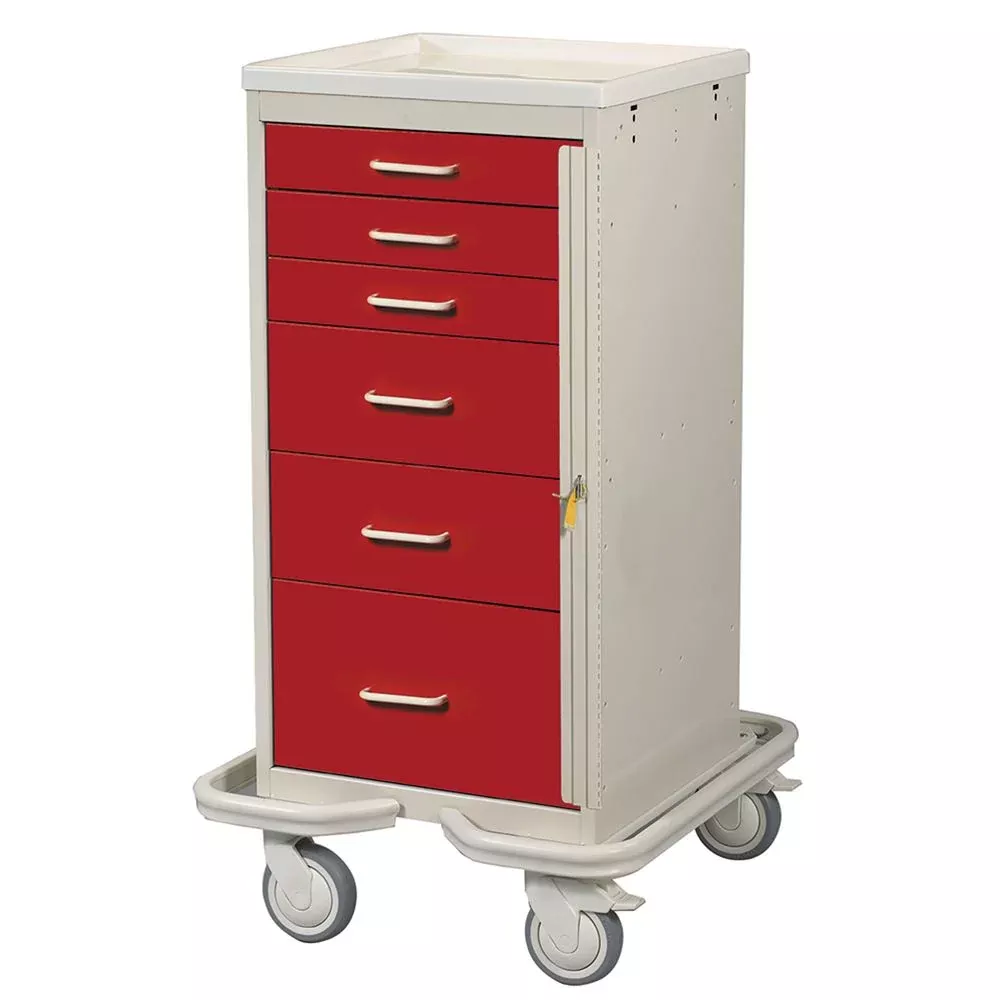 AliMed Mini Series 6-Drawer Emergency Tower Mini 6-Drawer ER Tower, Two-Tone Beige - 938630/BEI/TT