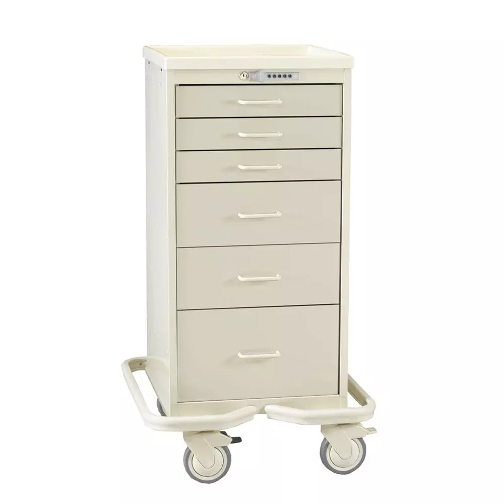 AliMed Mini Series 6-Drawer Tower, Push-Button Lock Mini 6-Drawer Tower, Push-Button Lock, Two-Tone, Yellow - 935954/YELL/TWOT