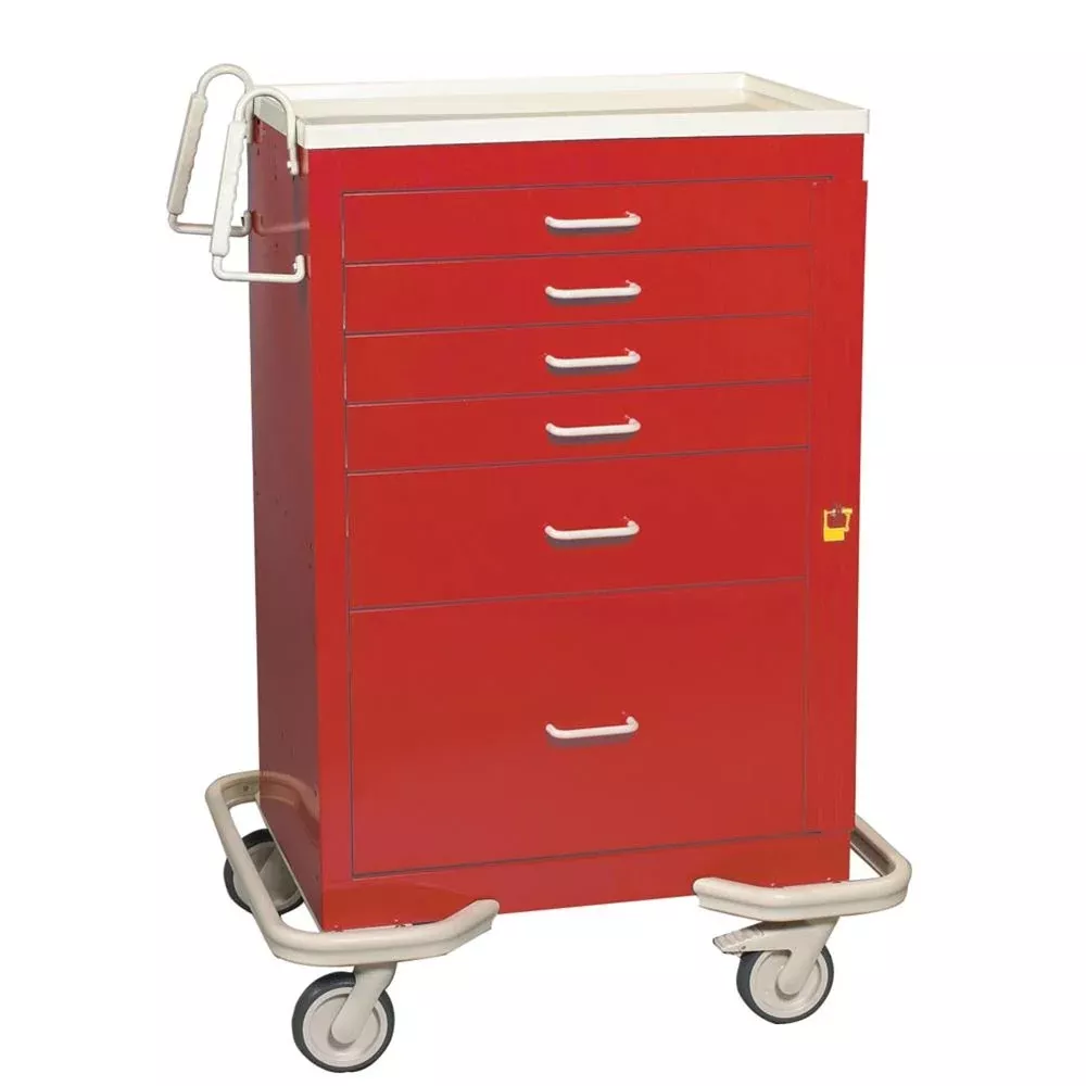 AliMed Quick-Ship Basic 6-Drawer Emergency Cart Quick-Ship 6-Drawer Basic ER Cart - 938095