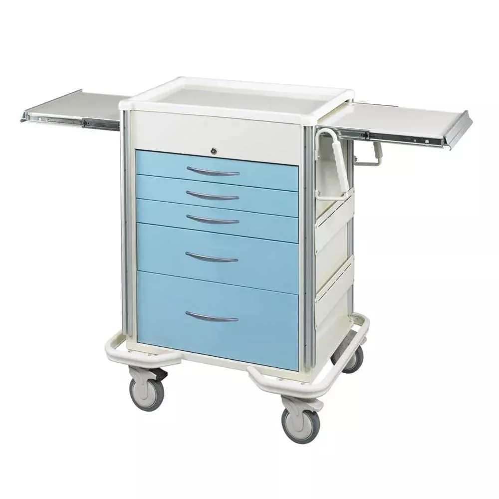 AliMed Select Series 5-Drawer Cart, Push-Button Lock Select 5-Drawer Cart, Push-Button Lock, Solid Beige - 938439/BEI/SO