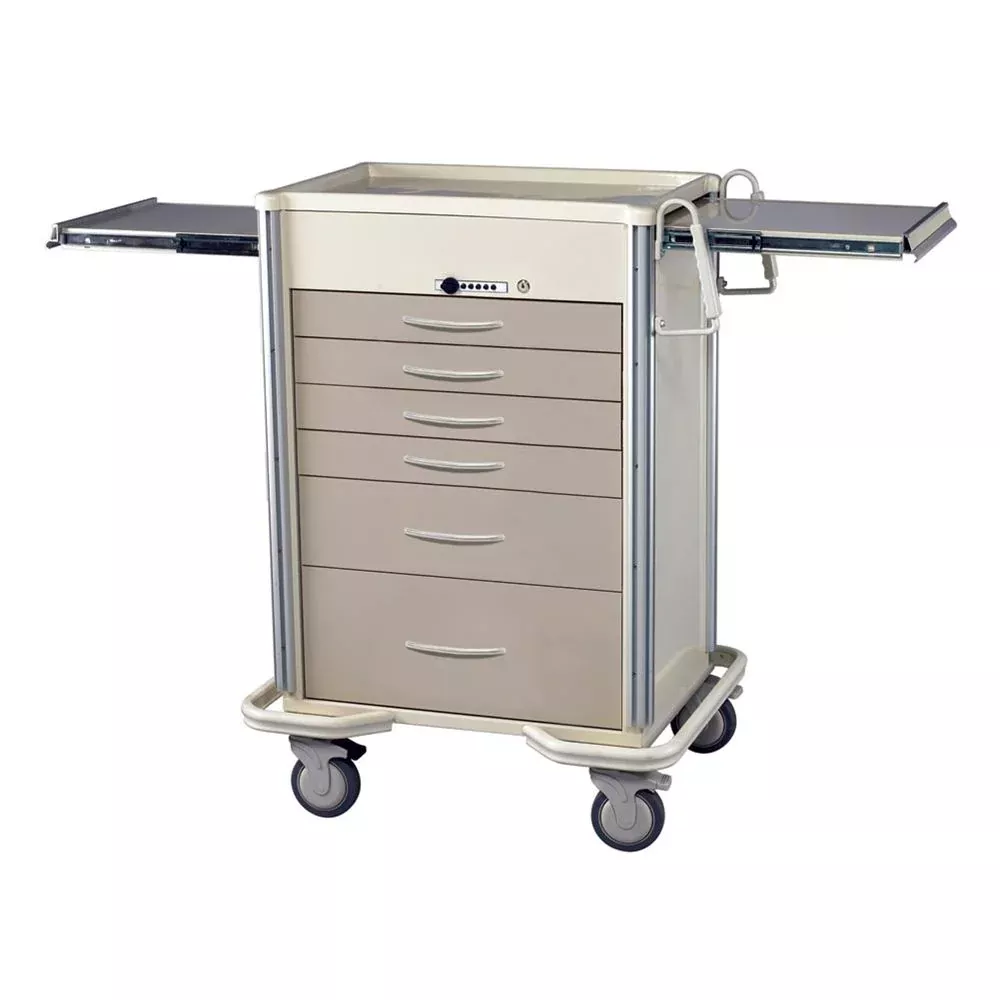 AliMed Select Series 6-Drawer Cart, Key Lock, 27" Drawer Space Select 6-Drawer Cart, Key Lock, Two-Tone Yellow - 938453/YEL/TT