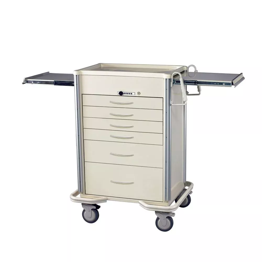 AliMed Select Series 6-Drawer Cart, Push-Button Lock, 27" Drawer Space Select 6-Drawer Cart, Push Button Lock, Solid Dark Blue - 935955/DRKBLU/SOLID