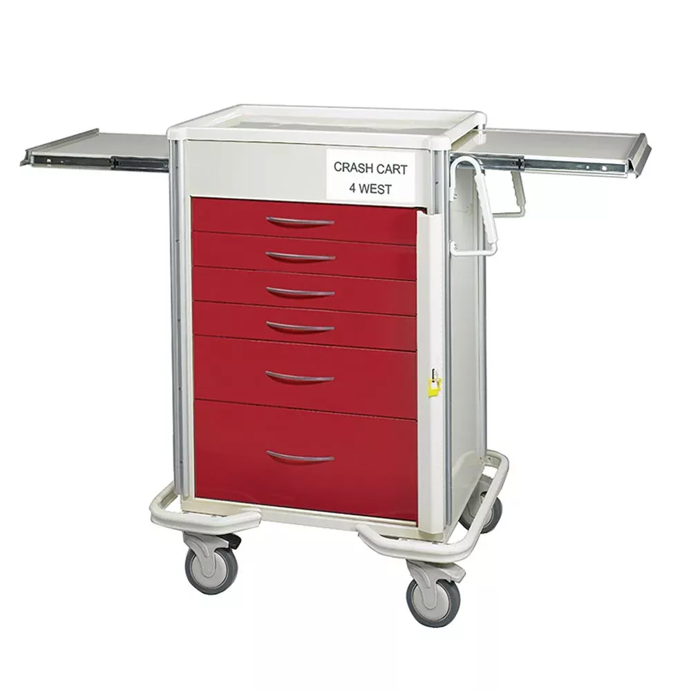 AliMed Select Series 6-Drawer Emergency Cart, 27" Drawer Space Select 6-Drawer ER Cart, Solid Beige - 938562/BEI/SO