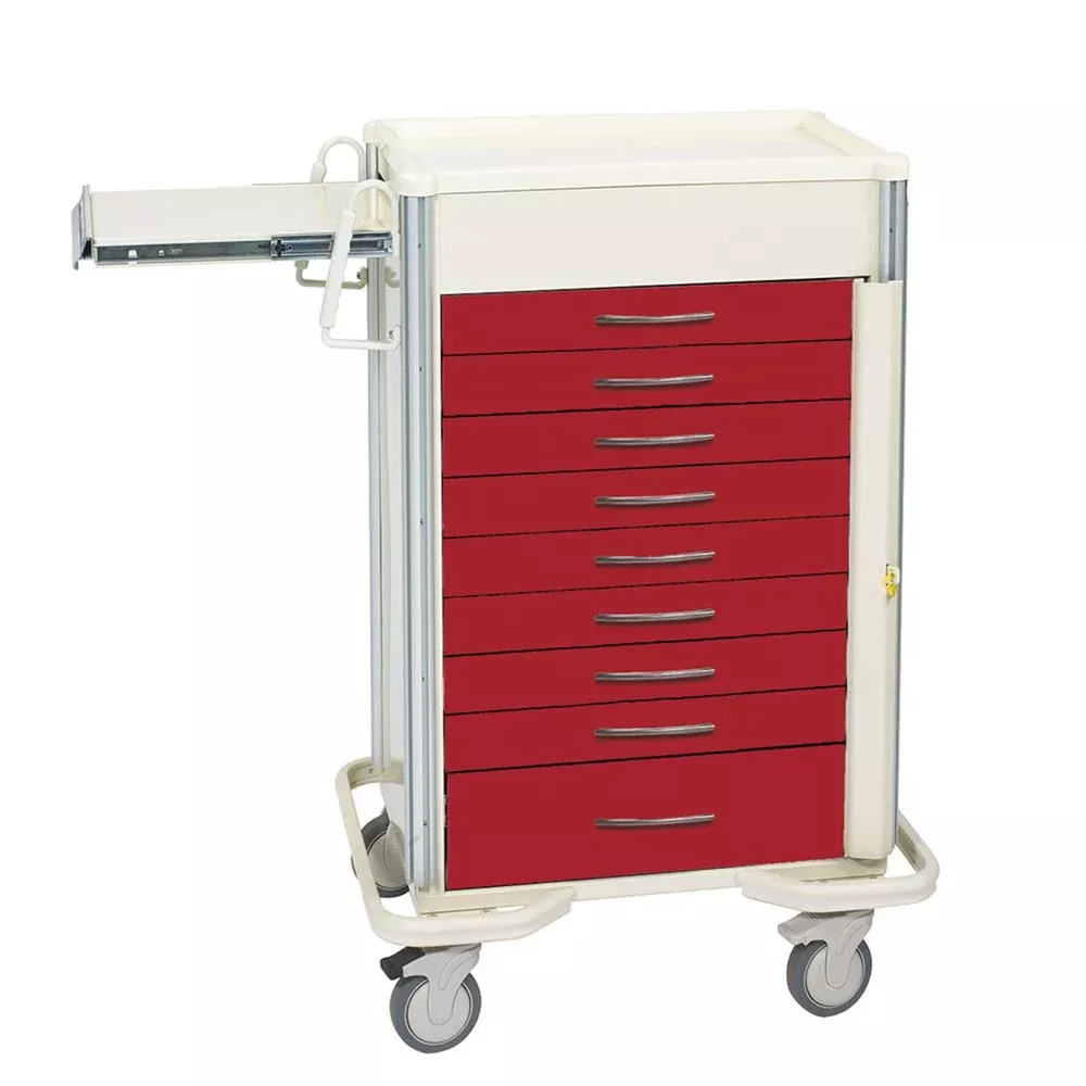 AliMed Select Series 9-Drawer Emergency Cart Select 9-Drawer ER Cart, Two-Tone Dark Blue - 938427/DBL/TT