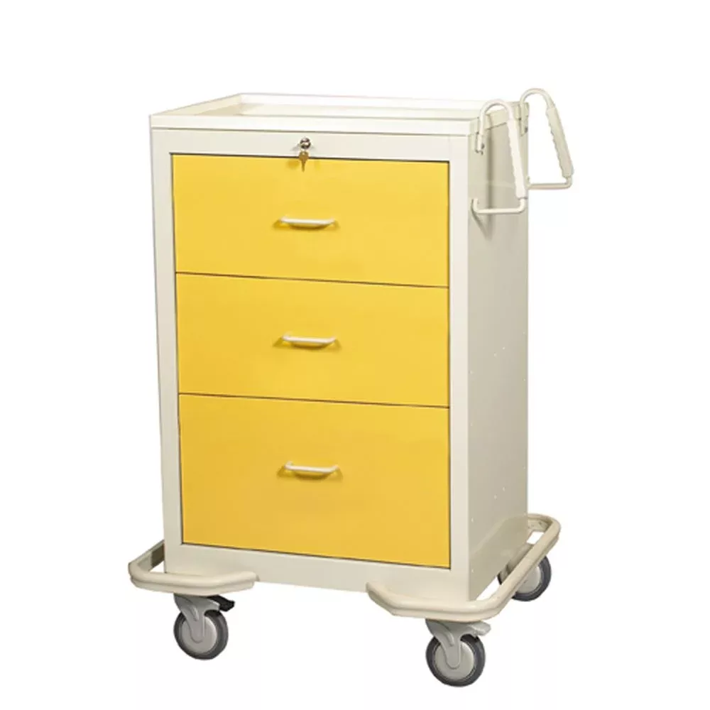 AliMed Standard Series 3-Drawer Isolation Cart, Electronic Lock Standard 3-Drawer Isolation Cart, Electronic Lock, Two-Tone Red - 939342/RED/TT