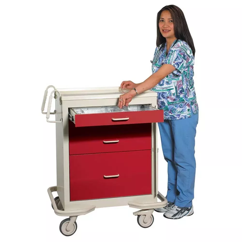 AliMed Standard Series 4-Drawer Emergency Cart Standard 4-Drawer ER Cart, Solid Beige - 935950/BEIGE/SOLID