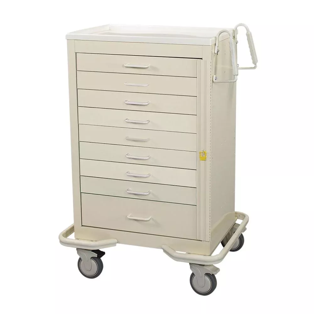 AliMed Standard Series 9-Drawer Emergency Cart Standard 9-Drawer ER Cart, Solid Beige - 938380/BEI/SO