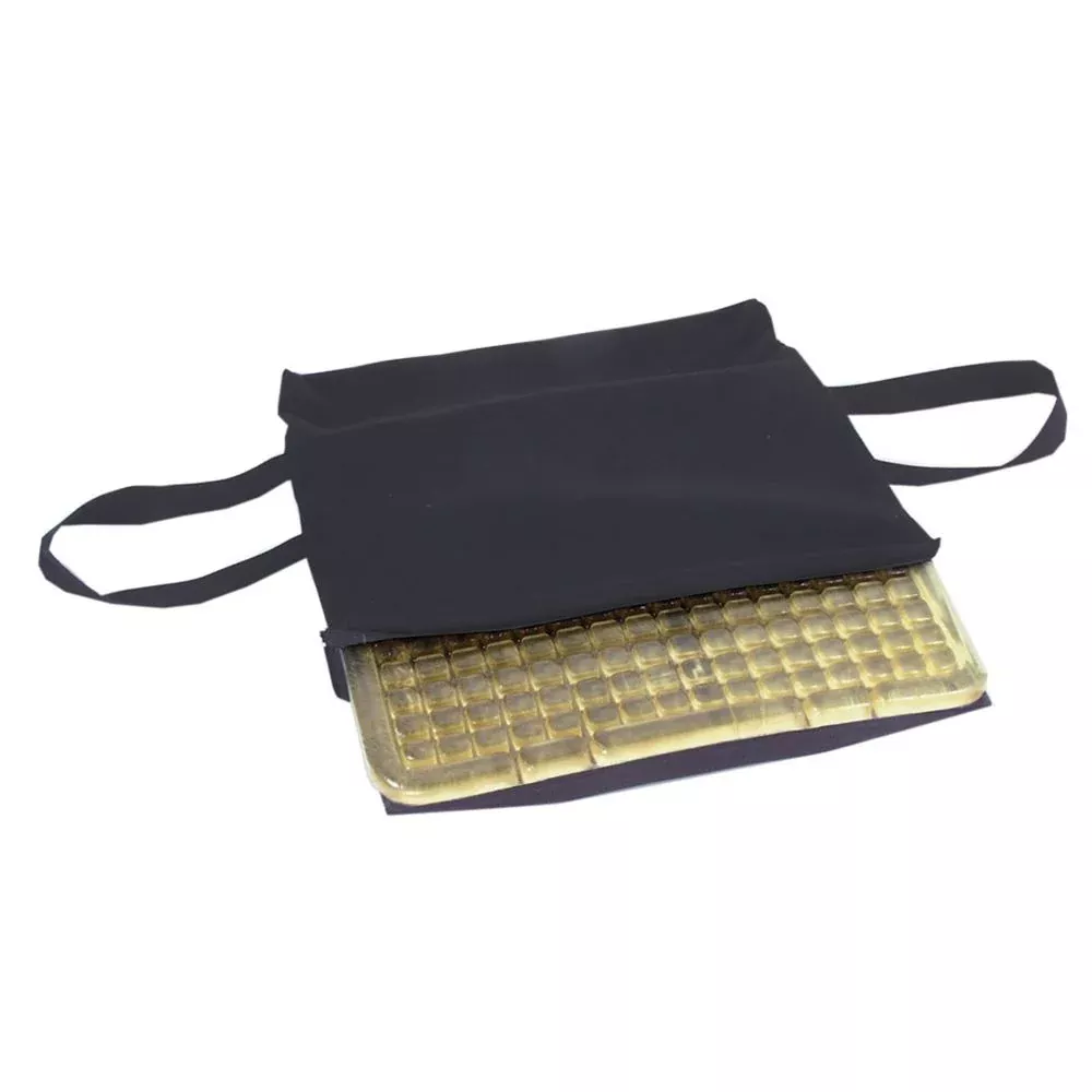 AliMed T-Gel Checkerboard Cushion w/Solid Seat Insert T-Gel Checkerboard Cushion w/SSI, Black Knit Cover, 16"W x 16"D - 1555