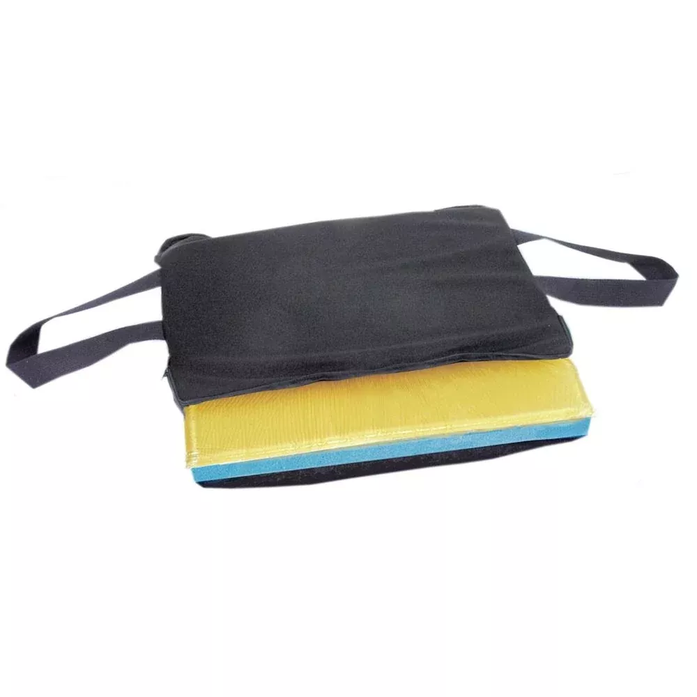 AliMed T-Gel Plus Cushion w/Solid Seat Insert T-Gel Plus Cushion w/SSI, Black Knit Cover, 18"W x 16"D - 1294